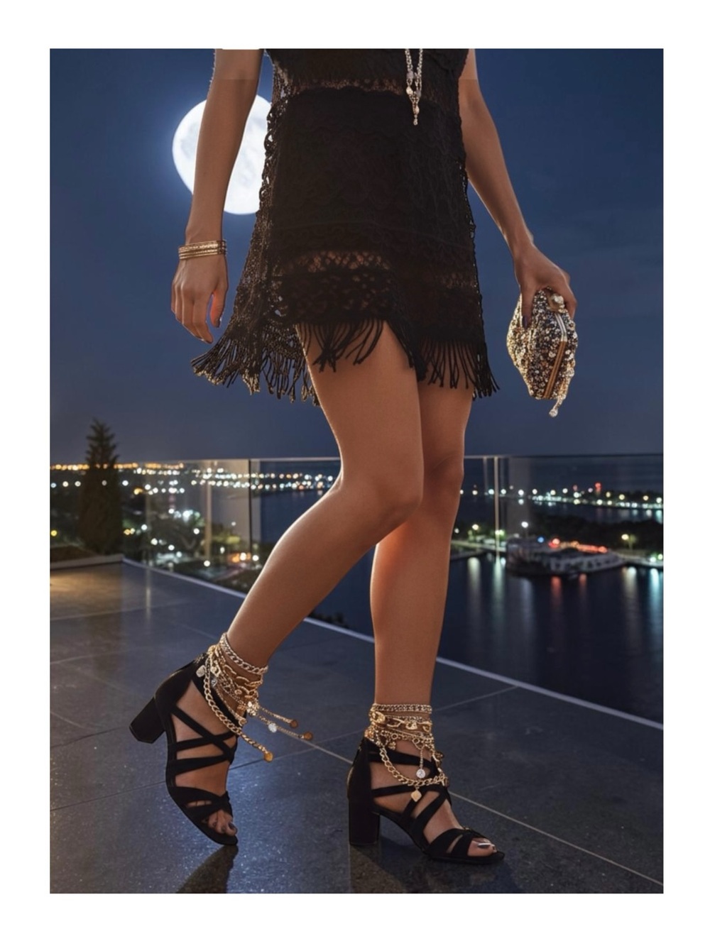 new Sandro 𒀭 Aliza Suede Trimmed Leather Block Heel Sandals 𒀭 Black 𒀭38 7.5 8